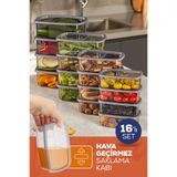 Evlinya 16'lı Hava Geçirmez Saklama Kabı Seti Antrasit 4x(250-500-750-1200 ML)