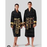 Evlium Vercace Unisex Bornoz - Siyah