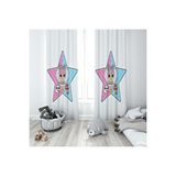 Evmila 131 140x260 cm Unicorn Yıldız Beyaz Fon Perde