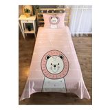 Evmila Aslan Desenli Tek Kişilik Kadife Yatak Örtüsü -pembe, Pembe, 140 x 220, 56248