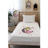 Evmila Ay Ve Prenses Desenli Kadife Dekoratif Çocuk Yatak Örtüsü, Çok Renkli, 140 x 220, 8519