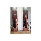 Evmila Basketbol Desenli Çocuk Odası Fon Perde, Çok Renkli, 70 x 260, 8879