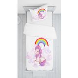 Evmila Evmila Dijital Baskı Unicorn Bulur Kadife Örtü Yastık Seti 1352, Beyaz, 140 x 220, LLKÖ 1352