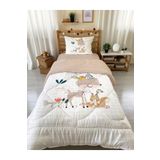 Evmila Geyik Desenli Tek Kişilik 160x220 Cm Wellsoft Çift Taraflı Silikon Yorgan Ve Uyku Seti, beyaz, TYCBC86GQN170548399487919