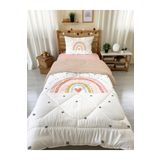 Evmila Gökkuşağı Desenli Tek Kişilik 160x220 Cm Wellsoft Çift Taraflı Silikon Yorgan Ve Uyku Seti, beyaz, TYCJGQP2HN170548393586562
