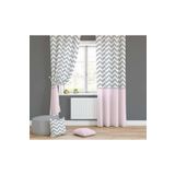 Evmila Gri Zigzag Pembe Etekli Fon Perde 110, Beyaz, 70 x 220, MLBY110