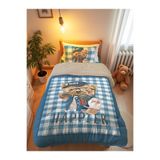 Evmila Happier Ayıcık Teddy Desenli Tek Kişilik 160x220 Cm Wellsoft Çift Taraflı Yorgan Ve Uyku Seti
