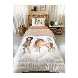 Evmila Kızıldereli Desenli Tek Kişilik 160x220 Cm Wellsoft Çift Taraflı Silikon Yorgan Ve Uyku Seti, beyaz, TYCH2HMGJN170548399695942