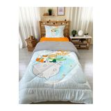 Evmila Minik Prens Desenli Tek Kişilik 160x220 Cm Wellsoft Çift Taraflı Silikon Yorgan Ve Uyku Seti, beyaz, 5482
