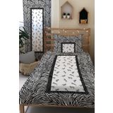Evmila Modern Desenli Kadife Dekoratif Çocuk Yatak Örtüsü, Çok Renkli, 140 x 220, 8508