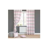 Evmila Pembe Tonları Zigzag Fon Perde 109, Beyaz, 140 x 200, MLBY109