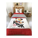 Evmila Teddy Bear Desenli Tek Kişilik 160x220 Cm Wellsoft Çift Taraflı Silikon Yorgan Ve Uyku Seti, açık mavi, 5481