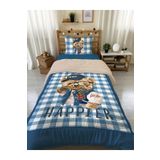 Evmila Teddy Desenli Tek Kişilik 160x220 Cm Wellsoft Çift Taraflı Silikon Yorgan Ve Uyku Seti, Çok Renkli, 672458