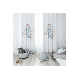 Evmila Uçan Tavşan Fon Perde 259, Beyaz, 70 x 200, MLBYBD259