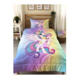Evmila Unicorn Desenli Kapitone Yorgan,tek Kişilik Uyku Seti, Çok Renkli, 160 x 220, 23780