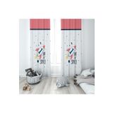 Evmila Uzay Desenli Fon Perde 248, Beyaz, 140 x 220, MLBYBD248