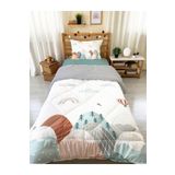 Evmila Vadi Desenli Tek Kişilik 160x220 Cm Wellsoft Çift Taraflı Silikon Yorgan Ve Uyku Seti, beyaz, 5483