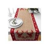 Evmila Yılbaşı Özel Geyik Desenli Runner, 40 x 140, , TYC00633677643
