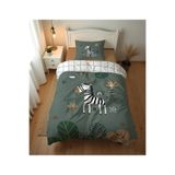 Evmila Zebra Desenli Çarşafsız 2'li Takım Baskılı Tek Kişilik Nevresim Takımı 160x220 cm