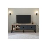 Evmo 3505 Era Tv Ünitesi 150 Cm Kapaklı Raflı Antrasit - Sepet Tv Sehpası
