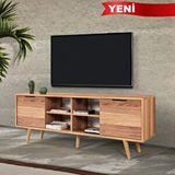 Evmo 3620 Sina 160 Cm ( Ahşap Ayakli , Metal Kulplu ) Tv Ünitesi , Söğüt , Tv Sehpası