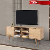 Evmo 3622 Sina 160 Cm ( Ahşap Ayakli , Metal Kulplu ) Tv Ünitesi , Safir , Tv Sehpası , Salon Meşe