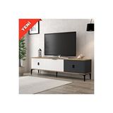 Evmo 3801 Neva Tv Ünitesi 180 Cm 3 Kapaklı Sepet - Antrasit - Beyaz Tv Sehpası