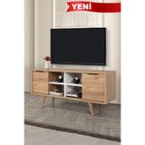 Evmo Home 3321 Sina TV Ünitesi 130 Cm ( AHŞAP AYAKLI , METAL KULPLU ) , Sepet - Beyaz , Tv Sehpası , Salon