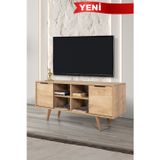Evmo Home 3322 Sina TV Ünitesi 130 Cm ( AHŞAP AYAKLI , METAL KULPLU ) , Safir , Tv Sehpası , Salon