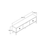 Evmo Home 3803 Neva Tv Ünitesi 180 Cm 3 Kapaklı Natural- Kaplan Tv Sehpası