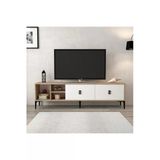 Evmo Home 3804 Era Tv Ünitesi 180 Cm 2 Kapaklı Raflı Sepet - Beyaz