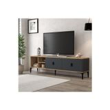 Evmo Home 3805 Era Tv Ünitesi 180 Cm 2 Kapaklı Raflı Natural- Antrasit Tv Sehpası