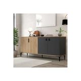 Evmo Home 4001 Neva Konsol 180 Cm Sepet - Antrasit Tv Ünitesi - Yemek Odası - Kahve Köşesi