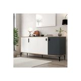 Evmo Home 4002 Neva Konsol 180 Cm Sepet - Beyaz - Antrasit Tv Ünitesi - Yemek Odası - Kahve Köşesi
