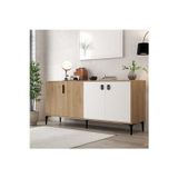 Evmo Home 4003 Neva Konsol 180 Cm Natural- Beyaz Tv Ünitesi - Yemek Odası - Kahve Köşesi