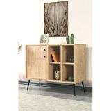 Evmo Home 4108 Şile Metal Ayaklı Metal Kulplu 100 Cm Konsol - Tv Ünitesi - Yemek Odası - Kahve Köşesi Safir