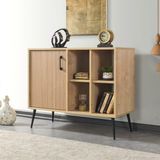 EVMO Home 4110 Şile Metal Ayaklı Metal Kulplu 100 cm Konsol - Tv Ünitesi - Yemek Odası Yun - 100*44*83 - Safirmeşe
