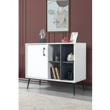 Evmo Home 4112 Şile Metal Ayaklı Metal Kulplu 100 Cm Konsol - Tv Ünitesi - Yemek Odası - Kahve Köşesi