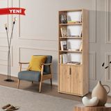 EVMO Home EVM Çok Amaçlı 2 Kapaklı 6 Bölmeli 5 Raflı Ofis Çalışma Odası Kitaplık Sepet 8105 - Kahverengi