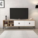 Evmohome Era 2 Kapaklı 2 Raflı Tv Ünitesi 180 cm Sepet Beyaz