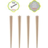 Evnalia 4 Adet Lüks 70 cm Ahşap Ham Masa Ayağı Çap: 4,2 cm Hobi Dıy (Vida ve Aparatlarıyla Birlikte)