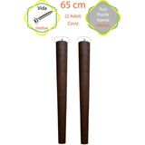 Evnalia Ham 4 Adet Lüks 65 cm Konik Ahşap Masa Ayağı Çap: 4,2 cm Hobi Dıy (Vida ve Aparatlarıyla Birlikte) - Ceviz - 2 Adet