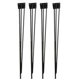 Evnalia Metal Firkete Ayak 50 cm 4'lü Set Kaşıklık Orta Sehpa Zigon Kütük Ayak - Siyah