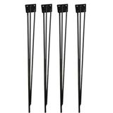 Evnalia Metal Firkete Ayak Kaşıklık Orta Sehpa Zigon Kütük Ayak 46 cm 4'lü - Siyah