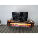 Evnesya Desing Tv Sehpası Ceviz 170 cm Full Şömineli