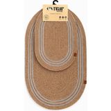 Evnur Home Hasır Klozet Takımı 2\'li Oval - Gri
