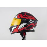 Evo 906 Çene Açılır Kask Mat Siyah - Kırmızı