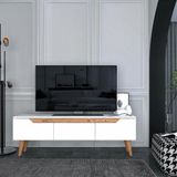 Evo Ahşap Ayaklı 210 Cm Beyaz Tv Ünitesi