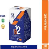 Evo Pharma B12 Metilkobalamin (1000 mcg) 30 Çiğneme Tableti Takviye Edici Gıda