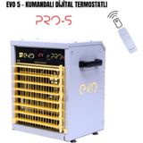 Evo5 Pros - 5 Kw Kumandalı ve Dijital Endüstriyel Elektrikli Fanlı Isıtıcı - 50 W
